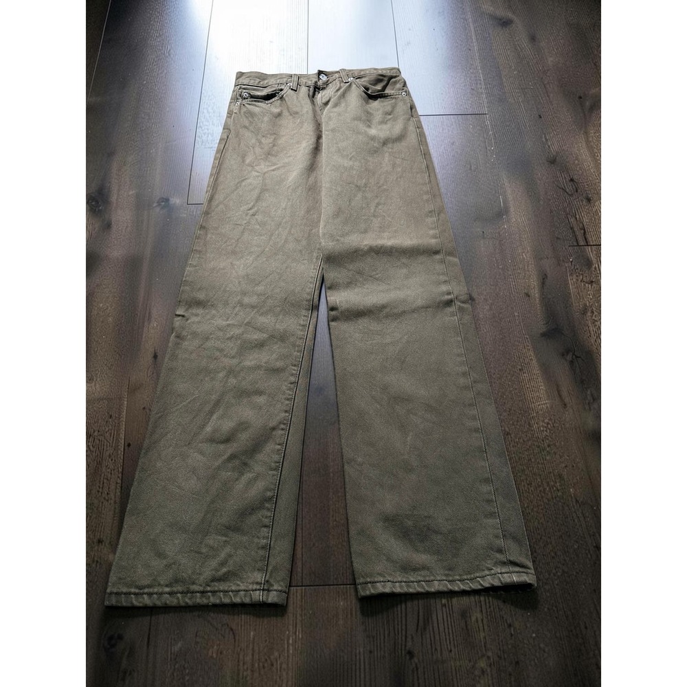 Vintage 2005 Levis 501 Original Fit Olive Green Jeans Mens 32x34